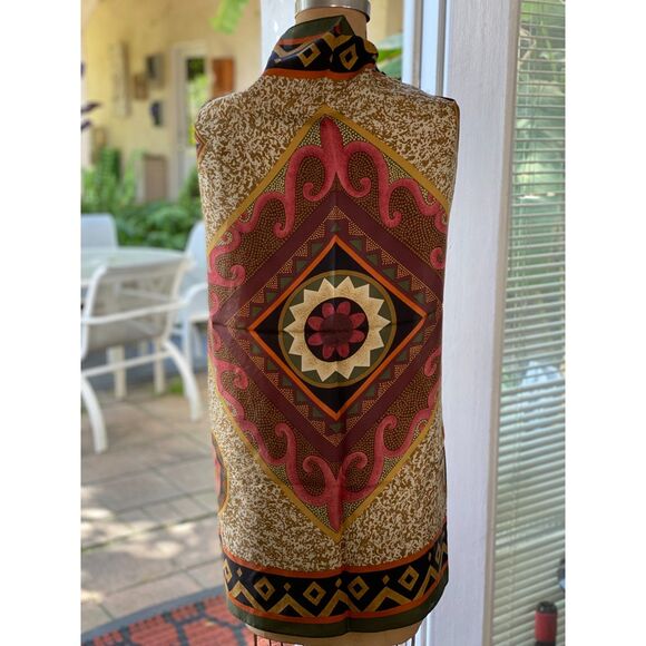 VTG NWT NY Studio 100% Silk Fall Multicolor Abstract Scarf Made in Korea 34"x34" - Picture 1 of 8